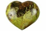Polished Green Pistachio Opal Heart - Madagascar #249540-1